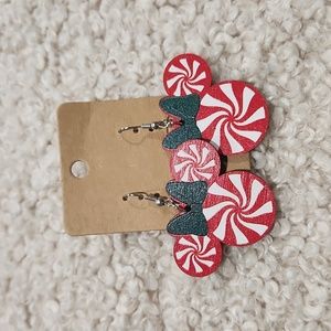 DISNEY PEPPERMINT WOOD EARRINGS